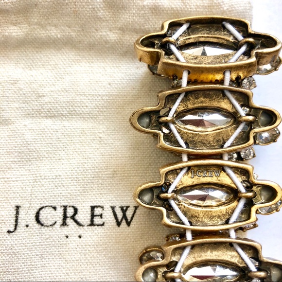 NWT J. Crew Crystal Statement Bracelet Stretch - Picture 5 of 7